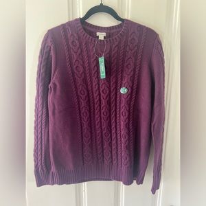 NWT! LL Bean Maroon Cable-Knit Sweater - Large